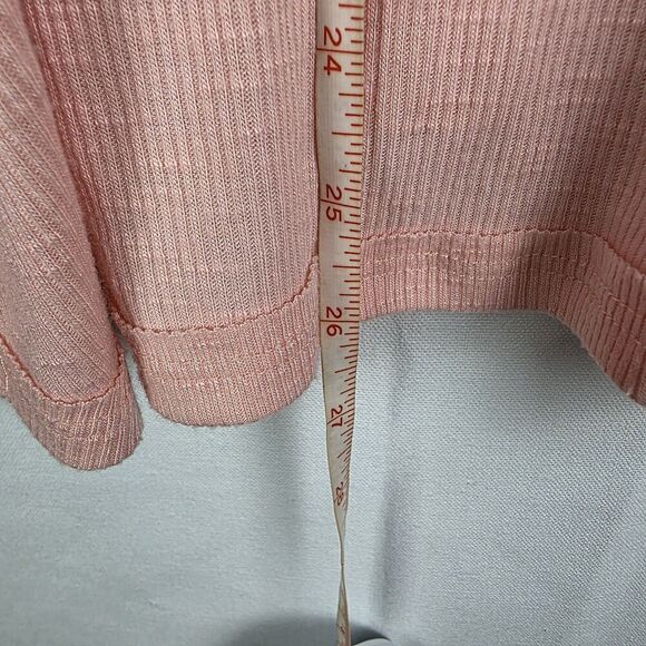 Free People Tank Top Pink Sleeveless Ribbed Racerback Size Large Casual Normcore - Picture 6 of 6